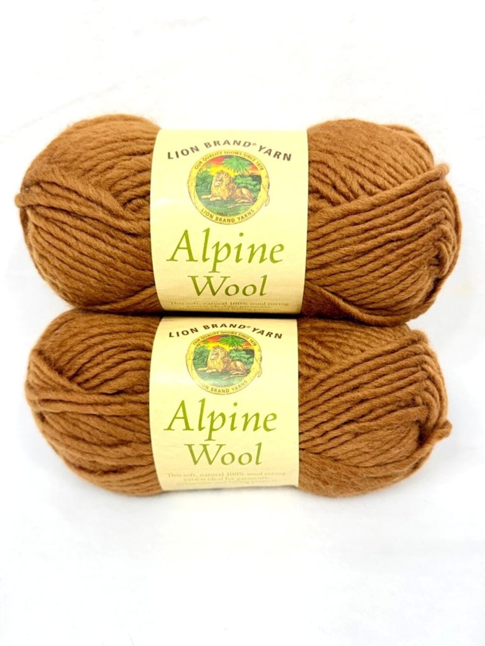 Lion Brand Alpine Wool Yarn 100% Wool #5 Bulky Weight 93 Yards 3 Oz "Cinnamon"
